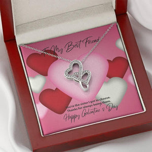 To My Best Friend Galentine's Day Double Hearts Necklace