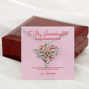 To My Granddaughter from Grandma Valentine's Day Dragonfly Necklace
