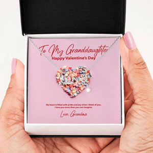 To My Granddaughter from Grandma Valentine's Day Scripted Love Necklace