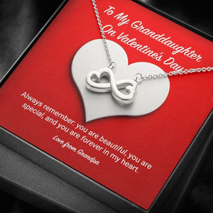 To My Granddaughter from Grandpa Valentine's Day Infinite Love Necklace