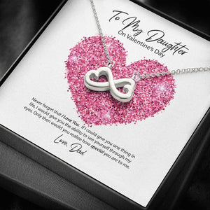 To My Daughter from Dad Valentine's Day Infinite Hearts Necklace