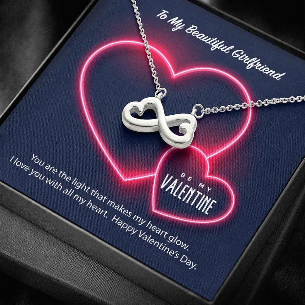 To My Girlfriend Be My Valentine Infinite Hearts Necklace
