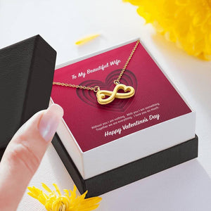 To My Beautiful Wife Valentine's Day Infinite Hearts Necklace