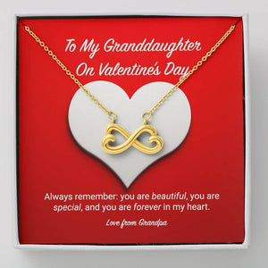 To My Granddaughter from Grandpa Valentine's Day Infinite Love Necklace