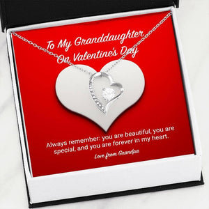 To My Granddaughter from Grandpa Valentine's Day Forever Love Necklace