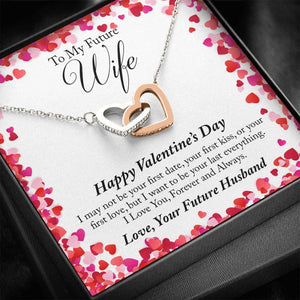 To My Future Wife Valentine's Day Interlocking Hearts Necklace