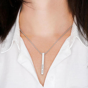 To My Daughter Valentine's Day 2-Sided Bar Necklace