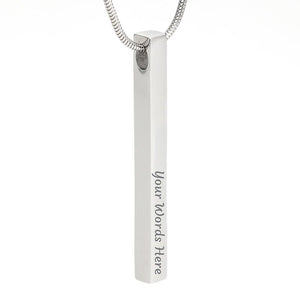 To My Girlfriend Be My Valentine 2 Sided Vertical Stick Necklace