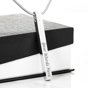 To My Beautiful Wife Valentine's Day 2-Sided Bar Necklace