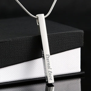 To My Granddaughter from Grandma Valentine's Day 4 Sided Bar Necklace
