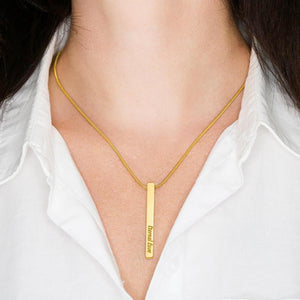 To My Best Friend Galentine's Day 4 Sided Bar Necklace
