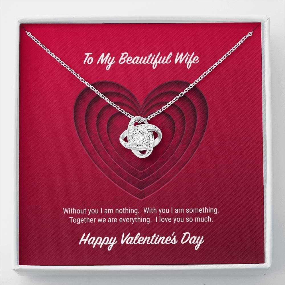 To My Beautiful Wife Valentine's Day Love Knot Necklace