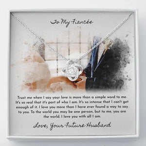 To My Fiancee Love Your Future Husband Love Knot Necklace