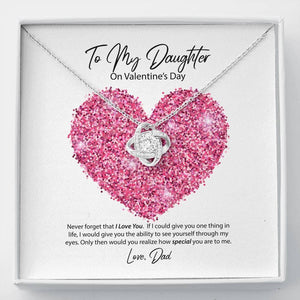To My Daughter from Dad Valentine's Day Love Knot Necklace