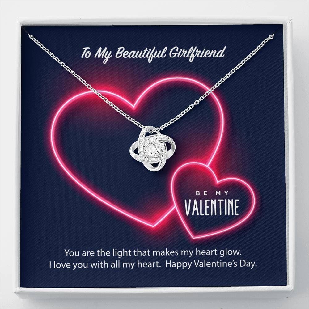 To My Girlfriend Be My Valentine Love Knot Necklace