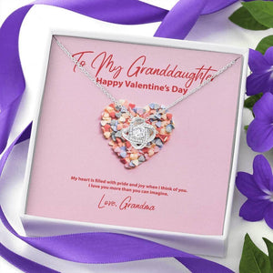 To My Granddaughter from Grandma Valentine's Day Love Knot Necklace