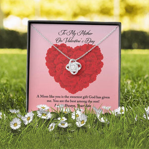 To Mother from Son Valentine's Day Love Knot Necklace