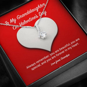 To My Granddaughter from Grandpa Valentine's Day Alluring Beauty Necklace