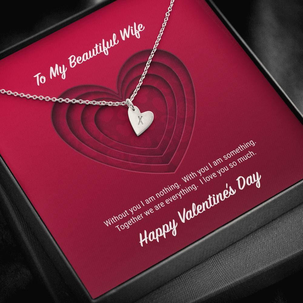 To My Beautiful Wife Valentine's Day Sweetest Hearts Necklace