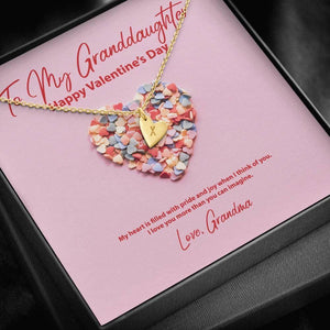 To My Granddaughter from Grandma Valentine's Day Sweetest Hearts Necklace