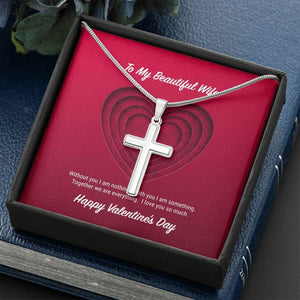 To My Beautiful Wife Valentine's Day Cross Necklace