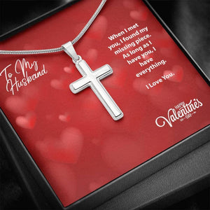 To My Husband Valentine's Day Cross Necklace