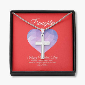 To My Daughter from Mom Valentine's Day Cross Necklace