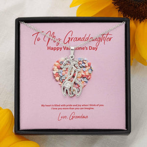 To My Granddaughter from Grandma Valentine's Day Giraffe Necklace