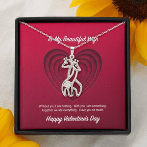 To My Beautiful Wife Valentine's Day Giraffe Necklace