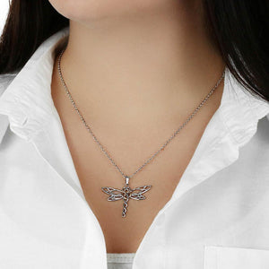 To My Best Friend Galentine's Day Dragonfly Necklace