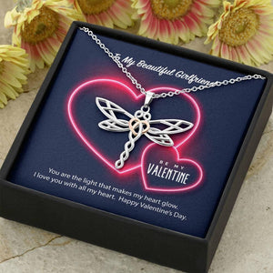 To My Girlfriend Be My Valentine Dragonfly Necklace