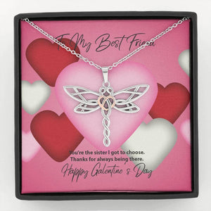 To My Best Friend Galentine's Day Dragonfly Necklace