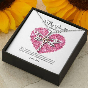 To My Daughter from Dad Valentine's Day Dragonfly Necklace