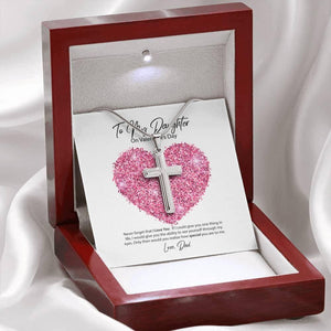 To My Daughter From Dad Valentine's Day Cross Necklace
