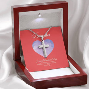 To My Daughter from Mom Valentine's Day Cross Necklace