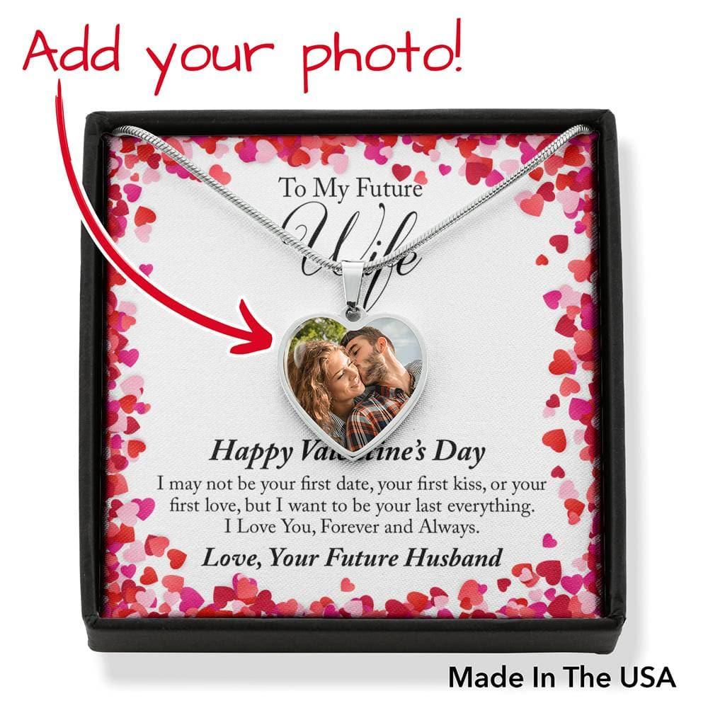 To My Future Wife Valentine's Day Personalized Photo Heart Necklace