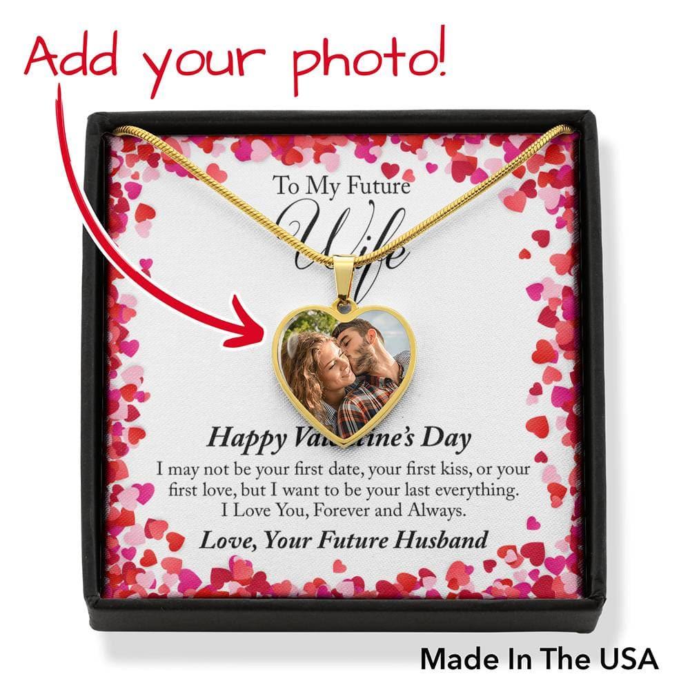 To My Future Wife Valentine's Day Personalized Photo Heart Necklace
