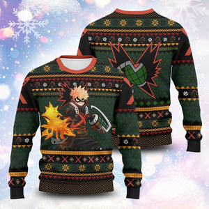 Bakugo Fire Xmas Unisex Wool Sweater