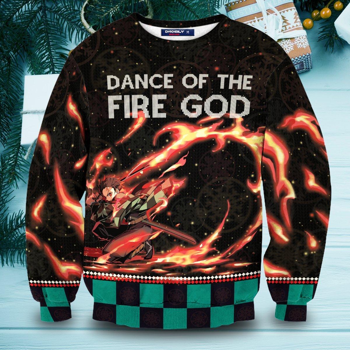 Dance Of The Fire God Unisex Wool Sweater