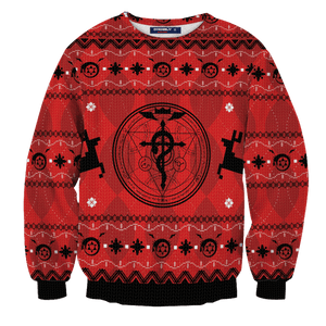 Fullmetal Alchemist Christmas Unisex Wool Sweater