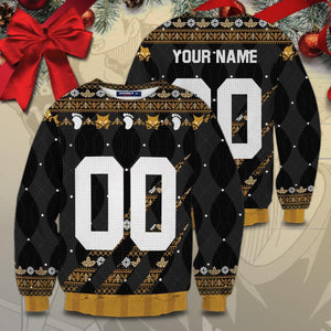 Personalized Team MSBY Black Jackals Christmas Unisex Wool Sweater