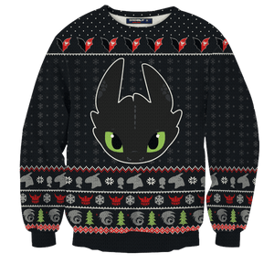 Toothless Christmas Unisex Wool Sweater