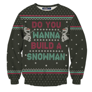 Wanna Build A Snowman Unisex Wool Sweater