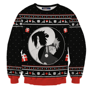 Yin Yang Naruto Sasuke Christmas Unisex Wool Sweater