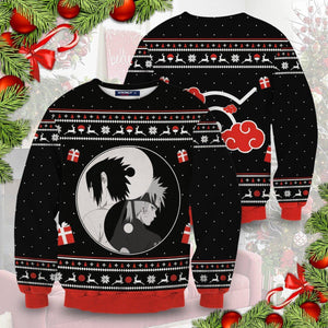Yin Yang Naruto Sasuke Christmas Unisex Wool Sweater